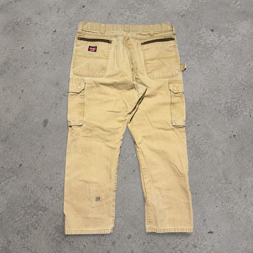 Wrangler Riggs Workwear Pants Beige Carpenter Mens Size 38x30
